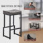Tabouret de comptoir rembourré avec structure et repose-pieds en métal, tabouret de bar à hauteur de siège sans dossier-149472989-149472987-149472985