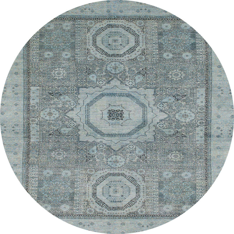 Tapis abstrait moderne 1463, Rond 8 pi