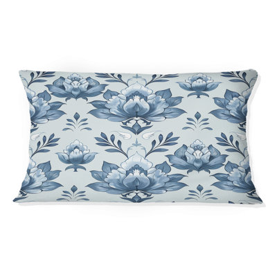 Coussin lombaire floral bleu I