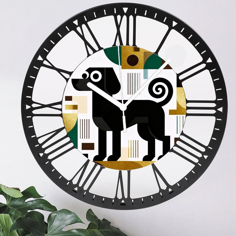 Horloge murale ronde en fer 10 po avec mouvement à quartz silencieux, chiffres romains, impression UV, Vert forêt
