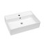 Lavabo de salle de bain mural encastré en céramique blanc avec trou pour robinet L 24 po x l 16 po