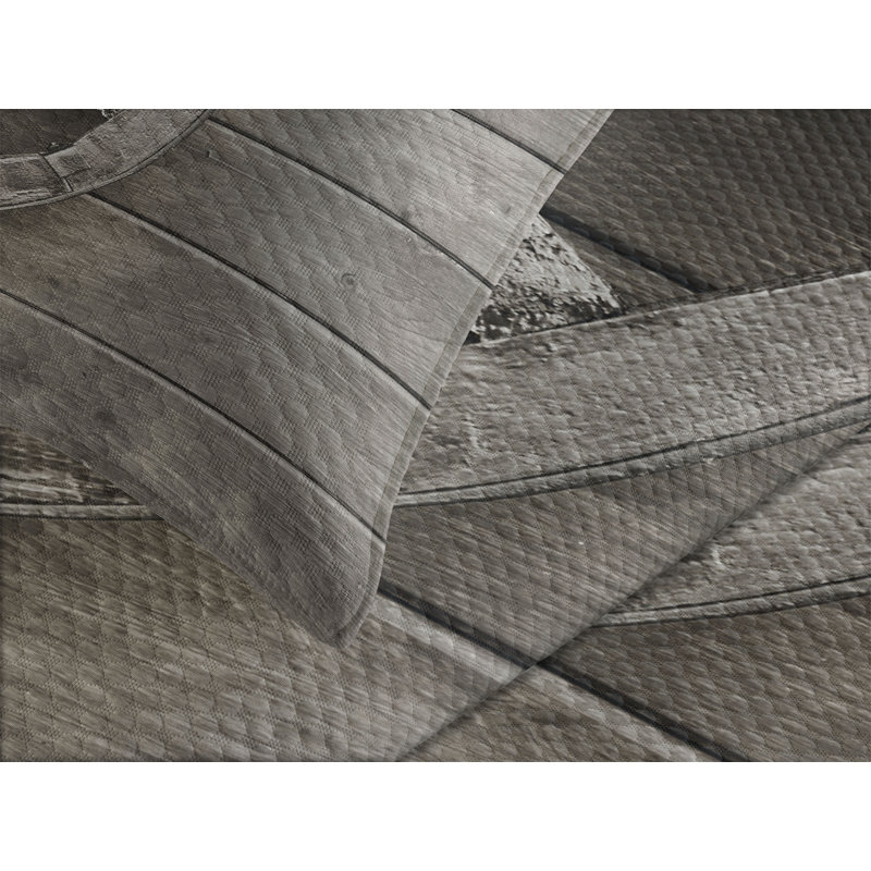 Ambesonne Wagon Wheel Bedspread Set Old Carriage Umber, King Bedspread + 2 Standard Shams