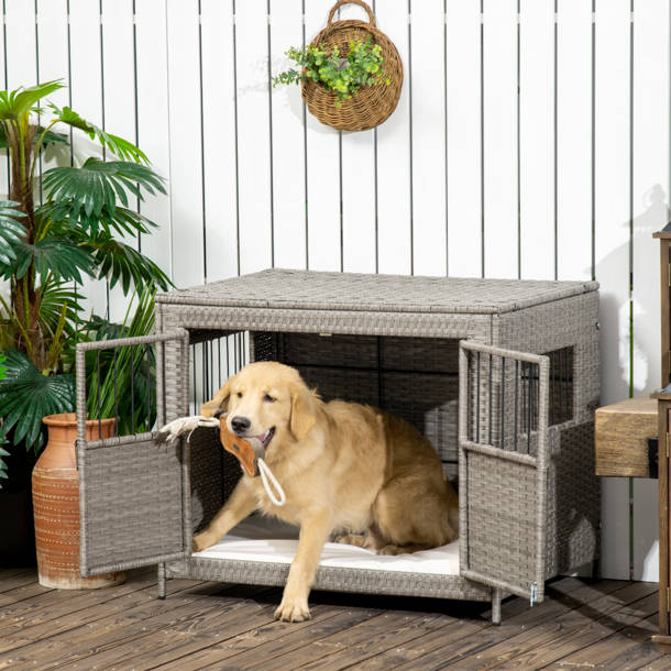 Illustration of Rattan Dog Crate Sleeper Sofa