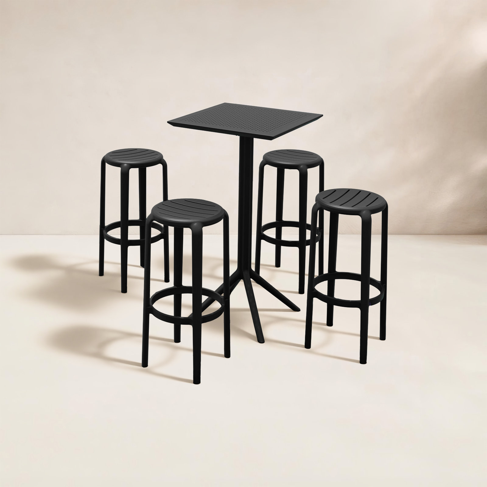 Awan Patio Dining Set, Black