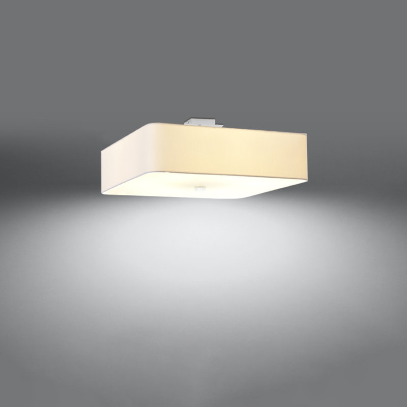 Delince Fabric Flush Mount, 18cm H x 55cm W x 55cm D, White