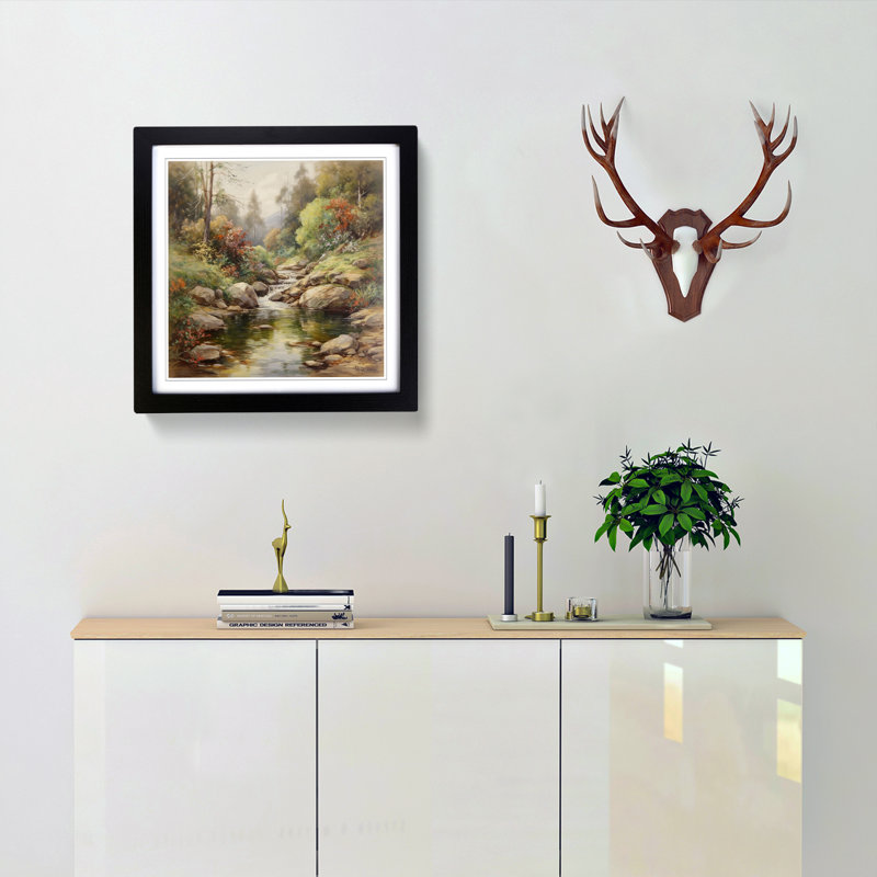 Stream Vintage Art - Framed Print, Black