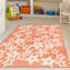 Tapis orange / blanc en polyester touffeté à la main Aernout-1337328357