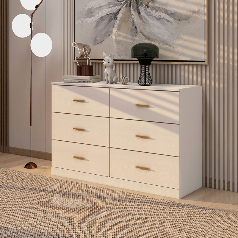 Modern White 6 Dresser - Functional & Spacious For Bedroom Use Antique White, Build, Versatile Storage