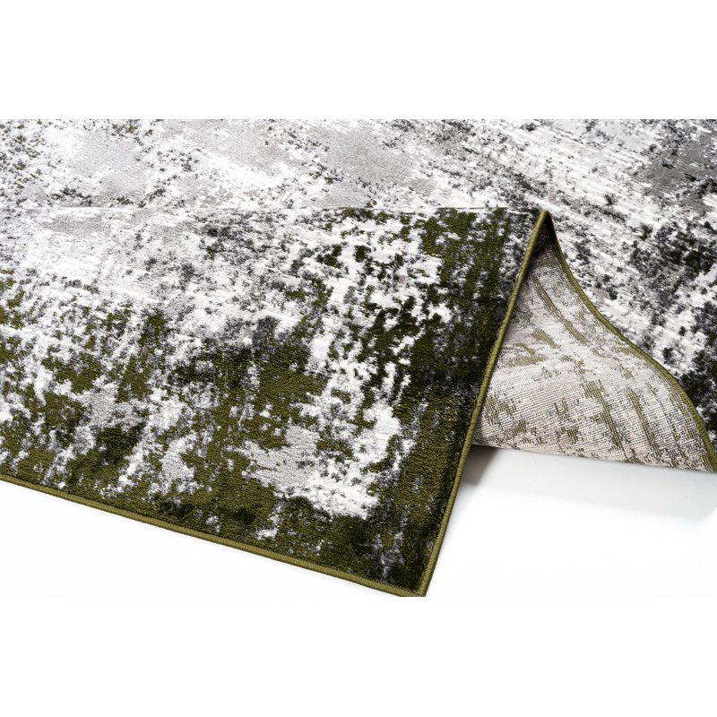 Abstract Area Rug, Green, Rectangle 160 x 230 cm