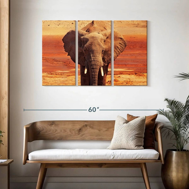 African Desert Elephant, 28" H x 45" W