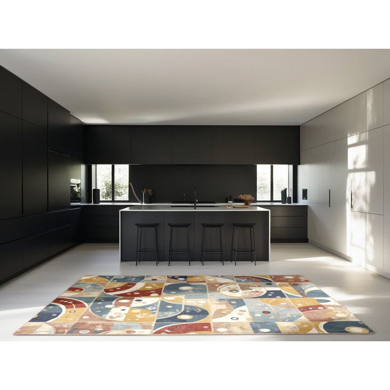 Tapis rétro Vibe, Carré 5 pi