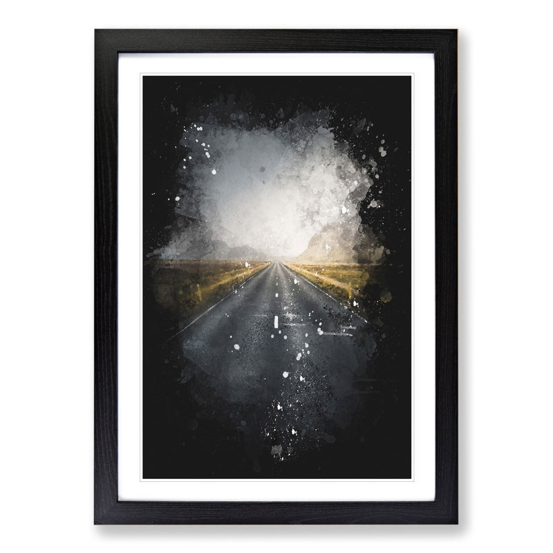 The Open Road Vol.6 - Picture Frame Graphic Art, 36cm H x 27cm W x 2cm D, Black Framed