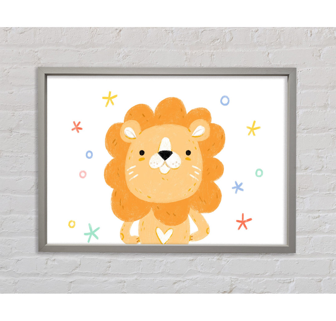 Friendly Lion Colours - Einzelner Bilderrahmen Kunstdrucke auf Leinwand