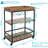 Industrial MDP Rolling Bar Cart with Wine Storage Rack, Brown