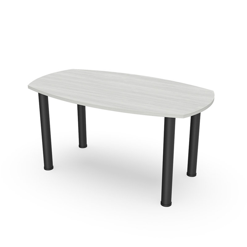 Table de conférence Pavert, L 72 po x l 36 po, Cyprès blanc, Noir mat