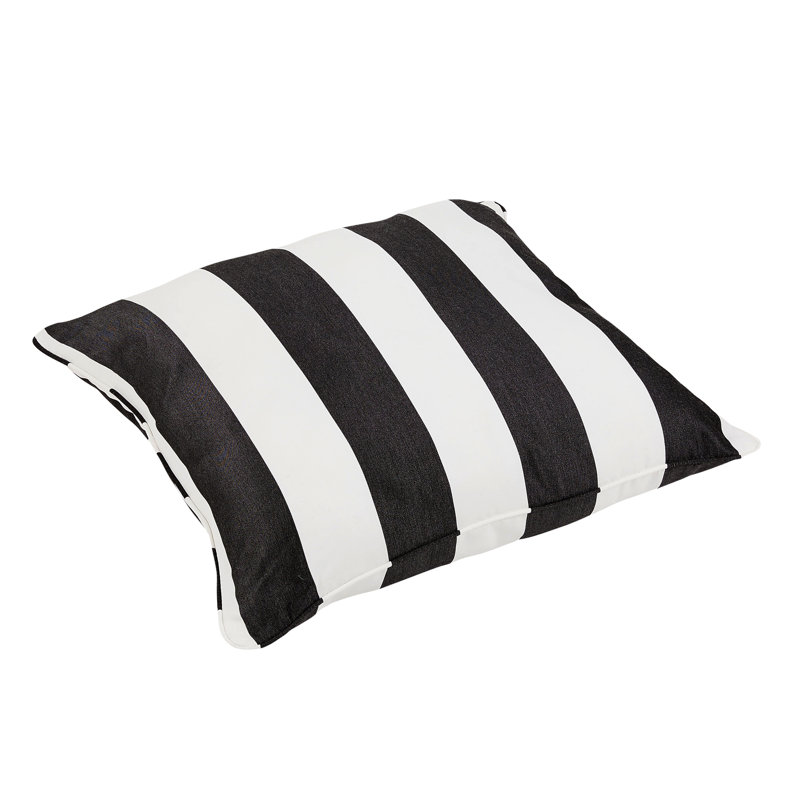 Housse de coussin d'extérieur carré Sunbrella, Blanc/Noir