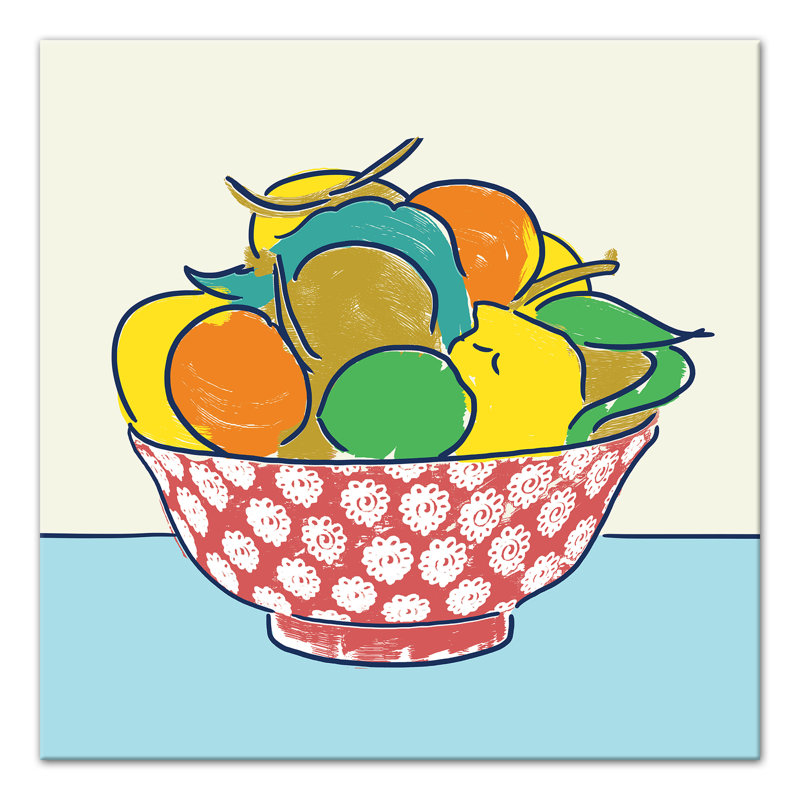 « my préféré fruit bol »-impression sur toile tendue, H 20 po x l 20 po x P 1,25 po
