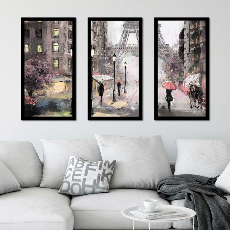 "Paris Streets II", reproduction sur acrylique 3 pièces, H 25,5 po x l 40,5 po x P 1 po