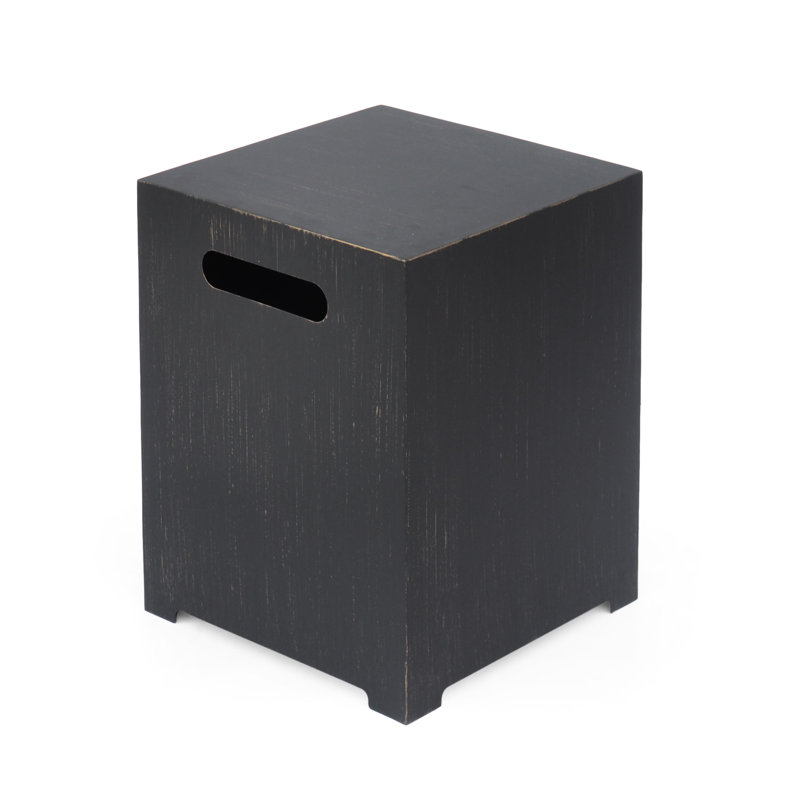 Chic Brown+gold Iron Tank Holder Side Table, Powder-coated Finish, 20.2”h X 15.22”w 15.22”d Stand, For Longevity, 15.22in 20.2in