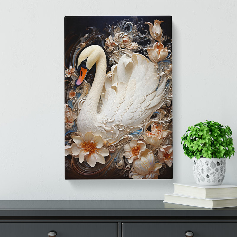 Swan Modern - Wrapped Canvas, 50cm H x 35cm W x 3cm D