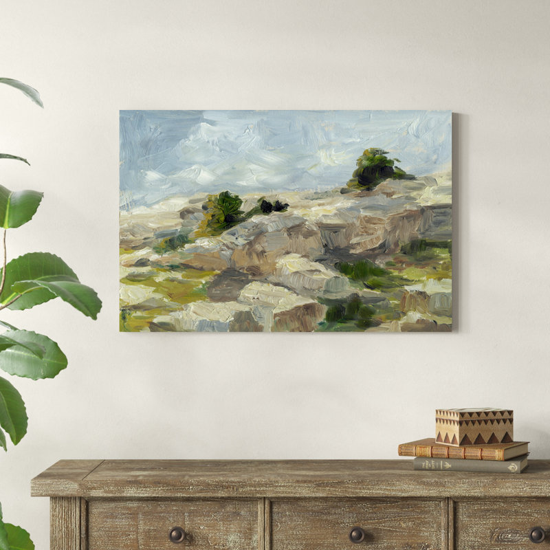 «Impasto Mountainside I» par Ethan Harper, reproduction d'art sur toile tendue, H 24 po x l 36 po