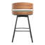 Windsor Mid-Century Swivel Bar Stools With PU Seat And Bentwood Back – Metal Frame-453626690