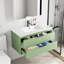 Ensemble de meuble-lavabo mural simple Sharee avec comptoir d'évier, robinet et drain en alliage de zinc, armoire flottante avec tiroirs à fermeture en douceur-1709662311-1709662306