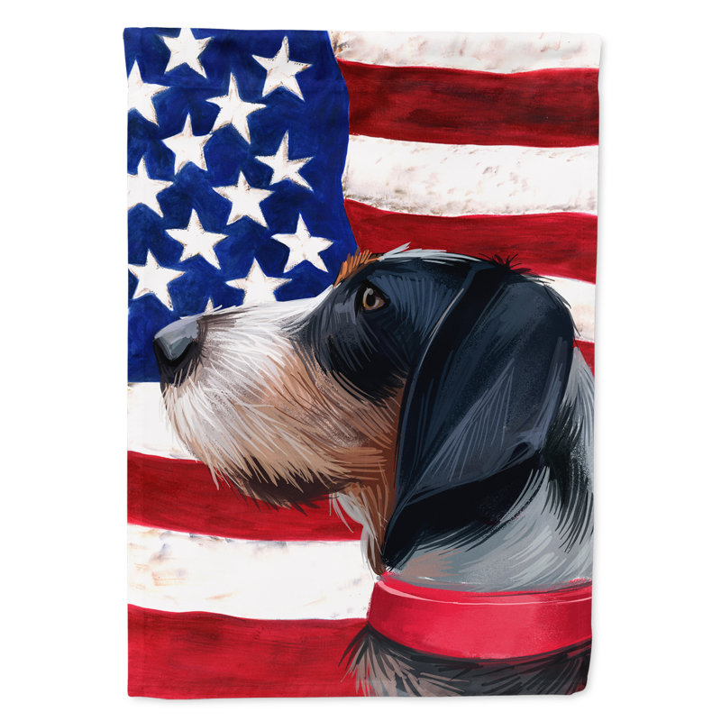 Double Sided 40'' H x 28'' W Polyester Independence Day House Flag, Griffon Bleu de Gascogne