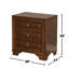 Table de chevet en cerisier brun, 3 tiroirs, / électrique, incrustation de bois, veilleuse sous-support, anglais`` Chambre / prise de courant, fabrication solide,