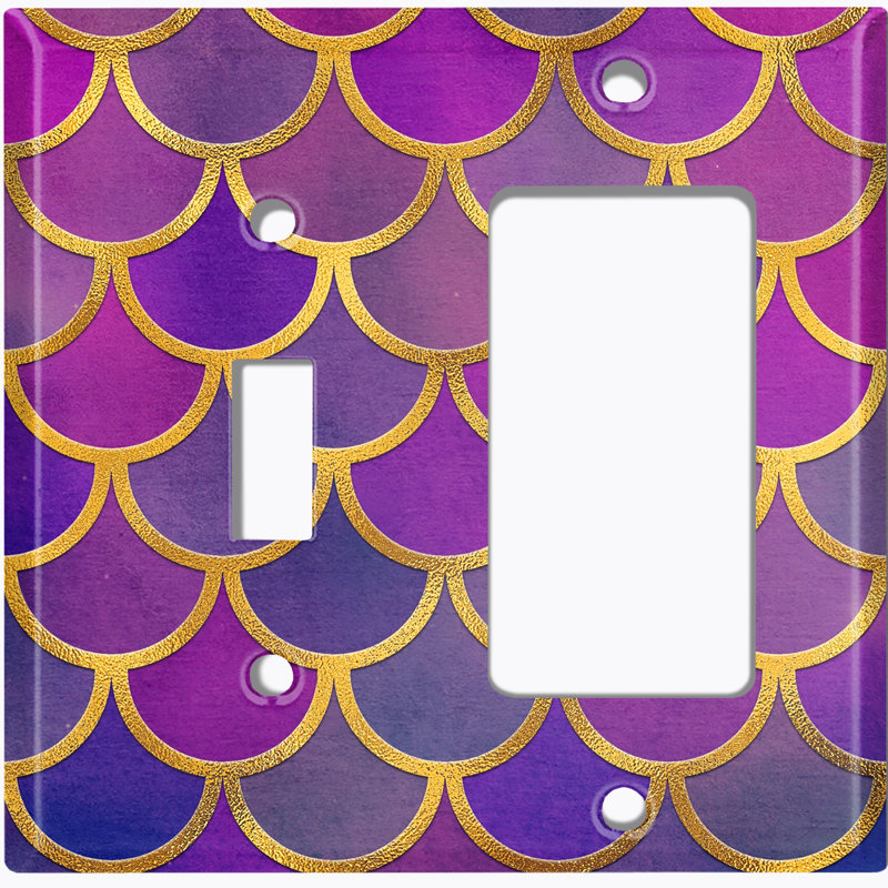 Plaque murale 2 bandes Mermaid, Mauve/blanc