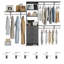 Organisateur de placard, système de placard avec 3 tringles de suspension, 3 tiroirs et tablettes ouvertes (gris)-1119658547