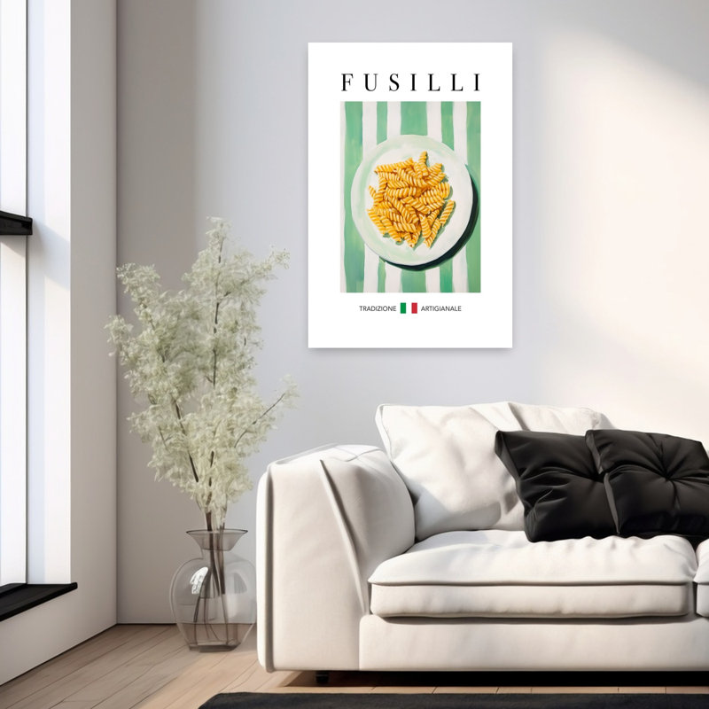 Fusilli italien, art mural traditionnel sur plaque, H 36 po x l 24 po