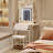 Small Makeup Vanity Desk Set with Mirror,Mini Makeup Vanity with Adjustable Lighted,2 Drawers,Hair Dryer Holder,Fold-Up Panel,Compact Makeup Dressing Table for Small Bedrooms,Apartments,Tiny Space-1659663411
