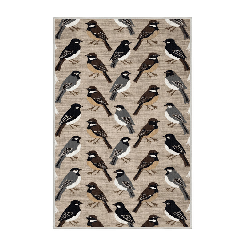  Tapis lavable à œil foncé Junco Birds, Rectangulaire 2 pi x 3 pi