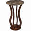 Table de bout ronde artistique avec plateau en faux marbre