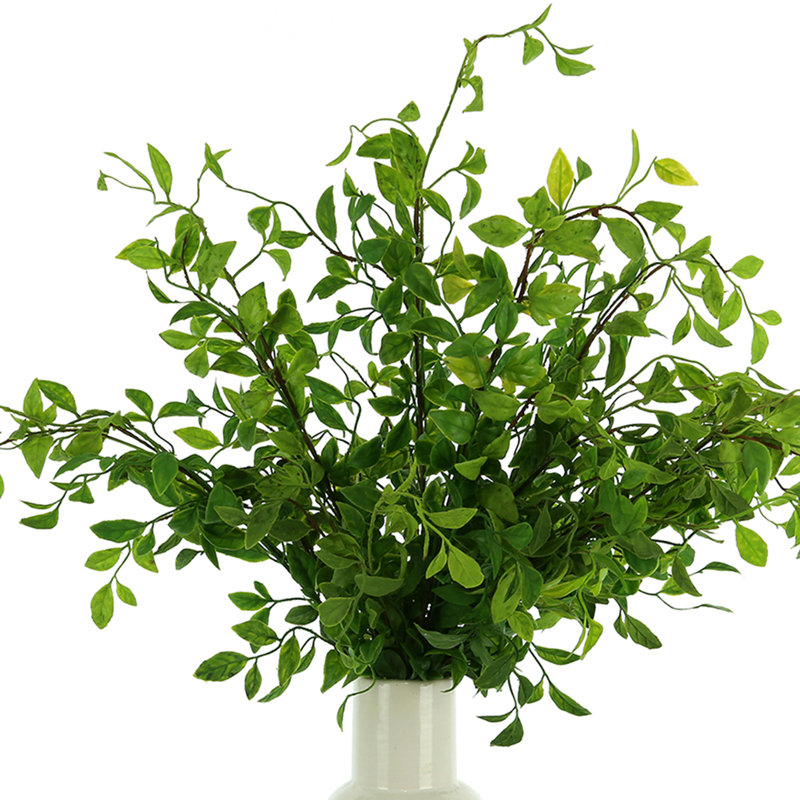 Nandina Maitland biologique moderne disposée dans un vase à feuilles en céramique