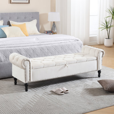 66.9'' Tufted Upholstered Storage Bench