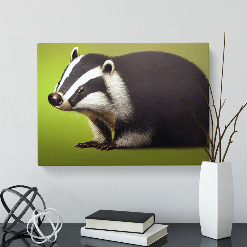 Cute Badger - Wrapped Canvas Print, 40cm H x 60cm W x 3cm D