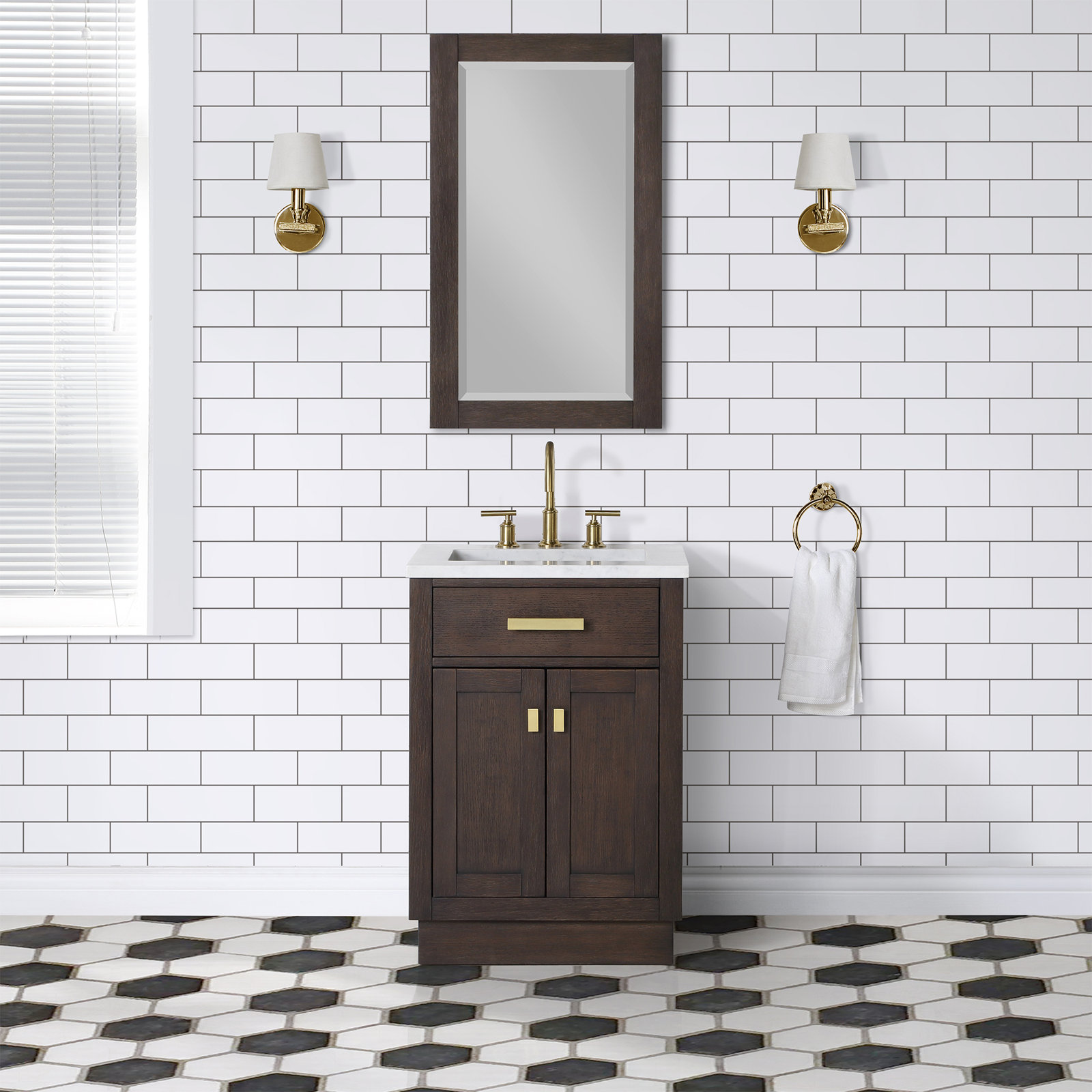 Nicholls 24'' Single Bathroom Vanity, Brown