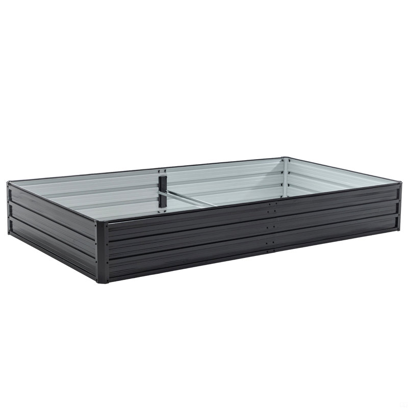 Raised Garden Bed Kit, Rectangular Large Metal Deep Root Planters, 13.4" H x 94.3" W x 47.2" D