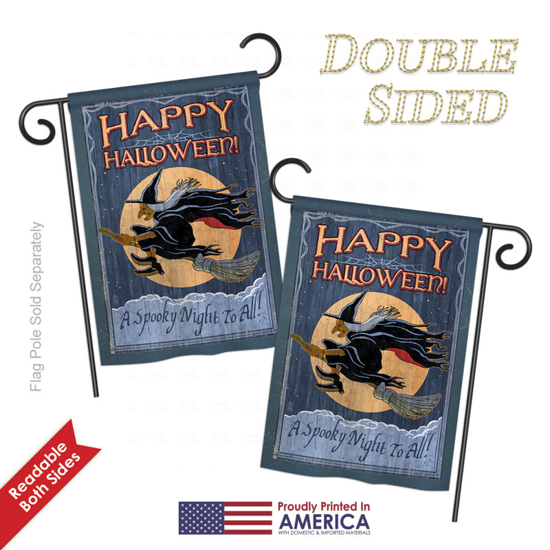 Swavar Double Sided Polyester Halloween House Flag, 18.5" H x 13" W