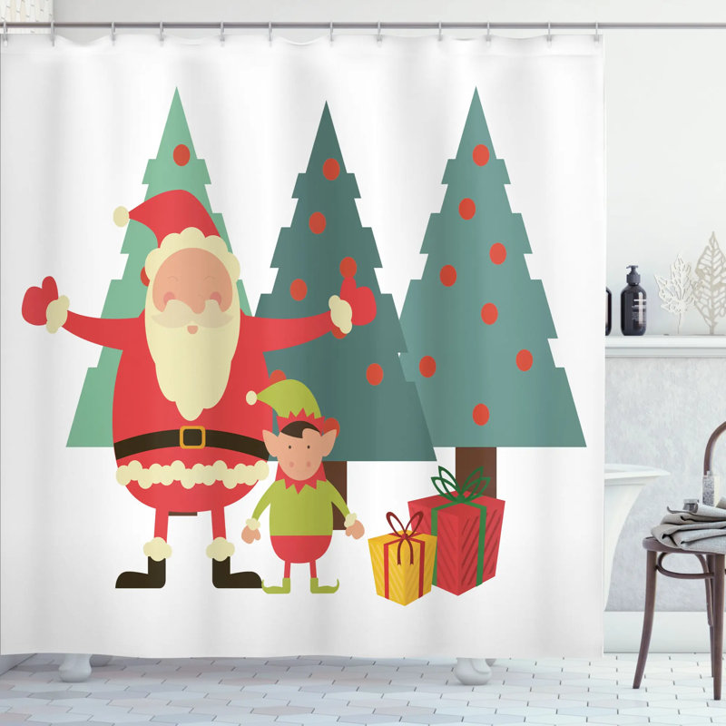 Elf Shower Curtain Set + Hooks, 84" H x 69" W