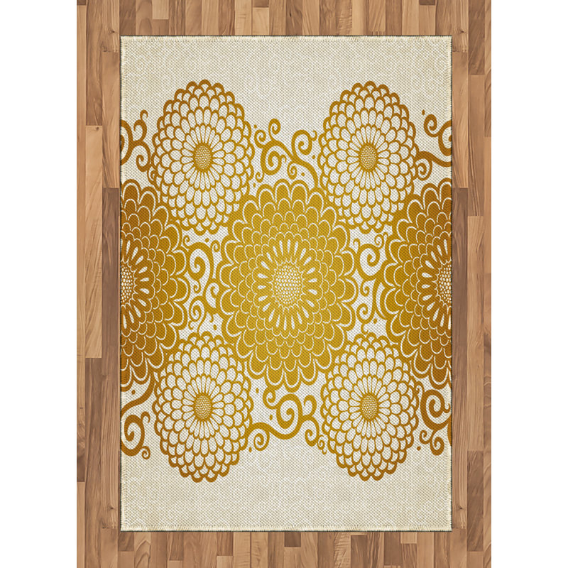 Tapis décoratif en fibres à haute densité Mandala, Rectangle— 4 pi x 5 pi 8 po
