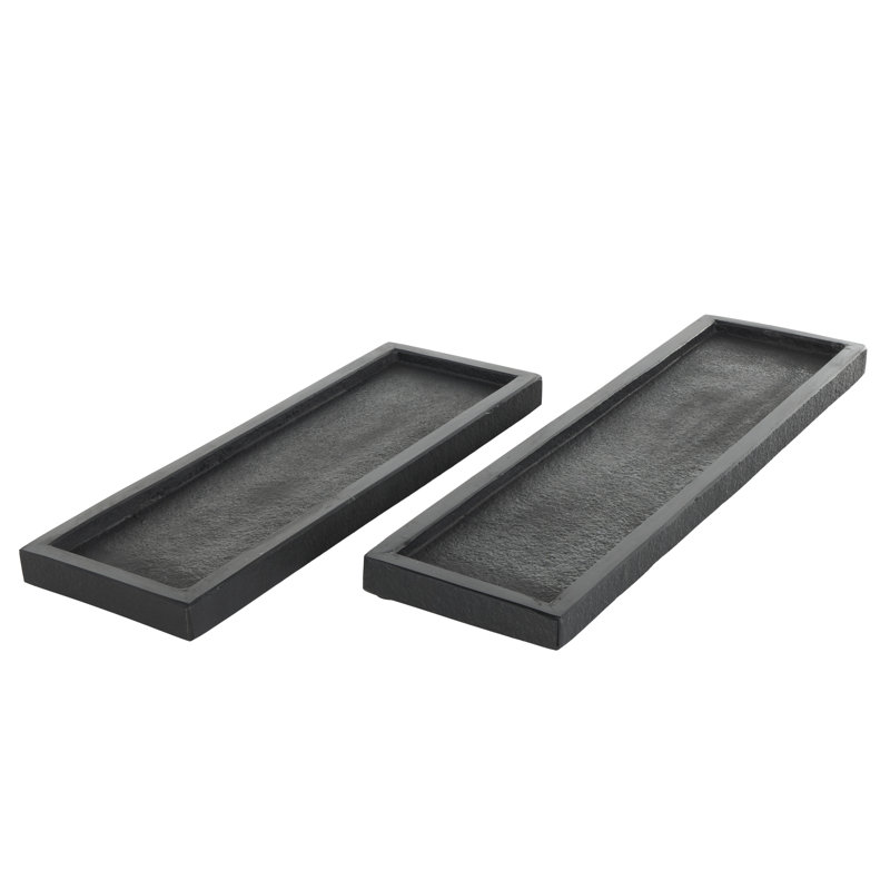 Ensemble de plateaux noirs Violanda, H 1,30 po x l 22,05 po x P 6,20 po