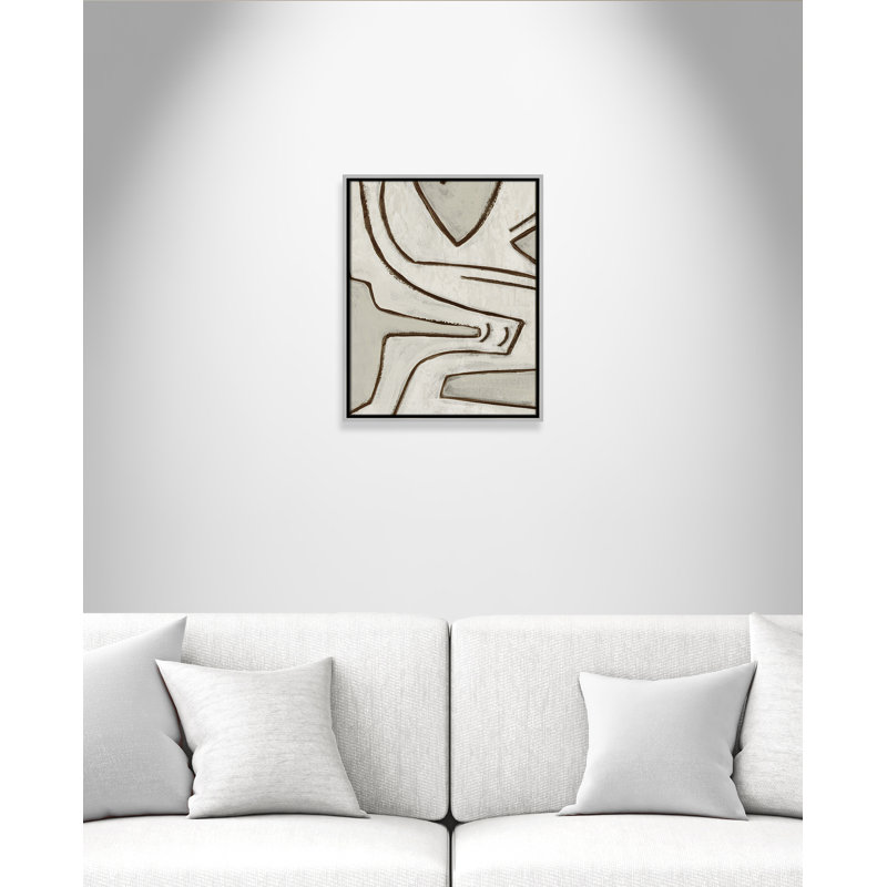 Dessin au trait - reproduction sur toile flottante, L 17,5 po x H 21,5 po, Argent