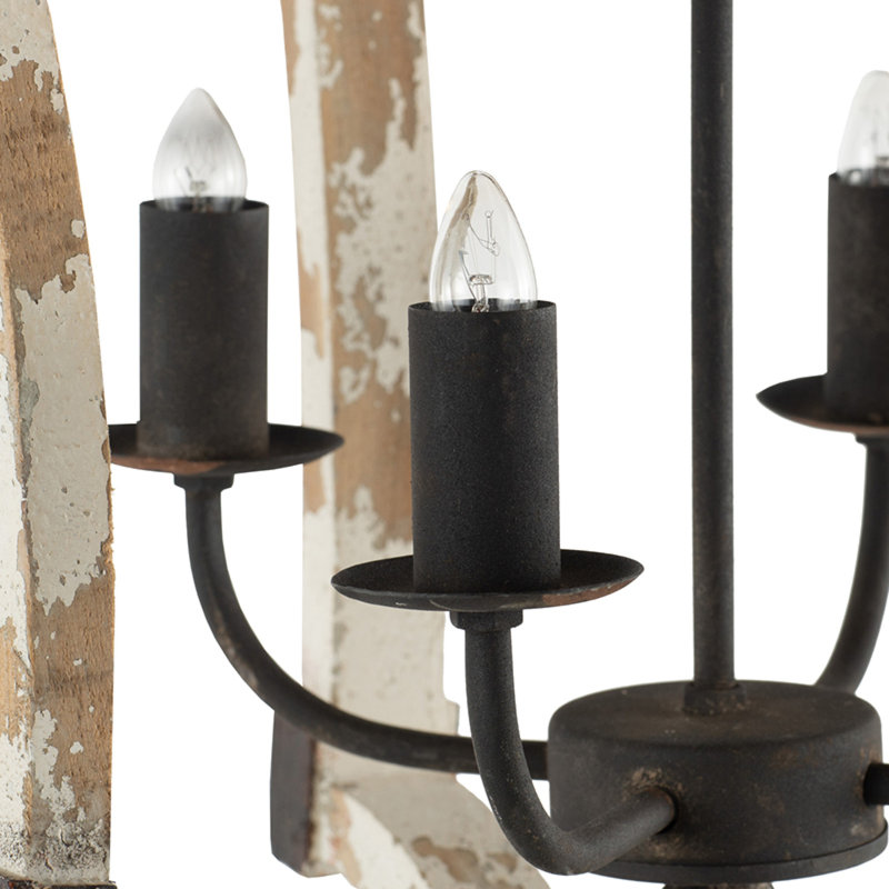 Lustre géométrique en bois 4 lumières Slifer