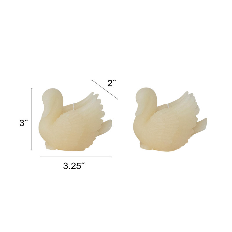 Cream Paraffin Mandarin Duck Candles