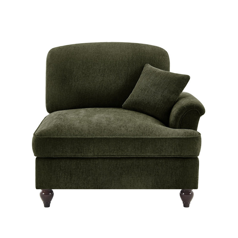 Canapé en chenille avec 1 coussin, Vert