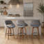 Ensemble de tabourets de bar pivotants de style moderne du milieu du siècle en noyer avec siège rembourré