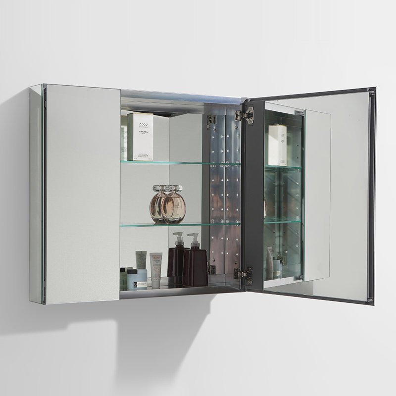 Modern Frameless Rectangular Surface Mount Medicine Cabinet Mirror